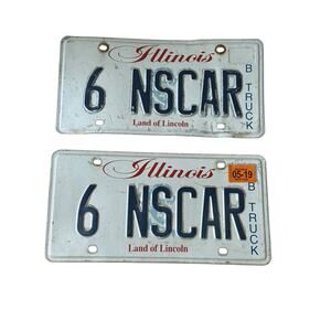6 NSCAR Illinois License Plates 5/19 B Truck NASCAR Automobile Tags ALPCA Auto